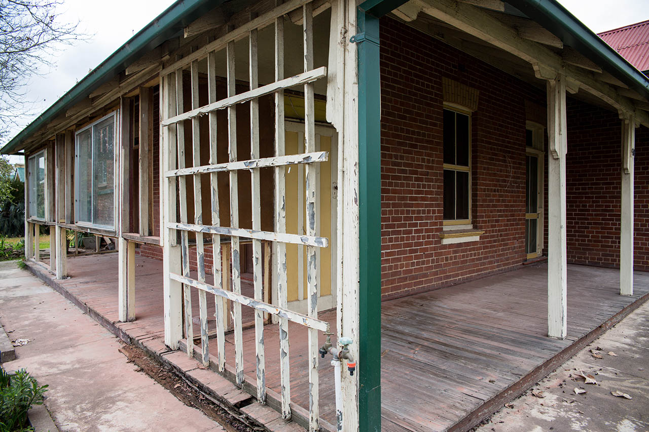 Weatherboard cottage stripped back to frame during renovation
